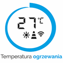 Klimatyzatora Warmtec Senja KP32W - wyświetlacz temperatura ogrzewania